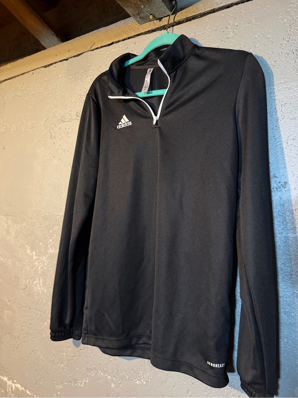 adidas Black Men’s 1/4 Zip Training Top with White Trim